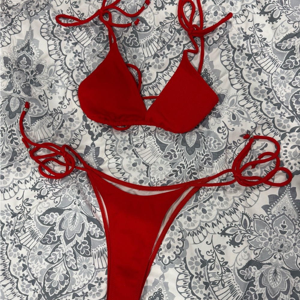 Red Triangle Bikini Set